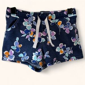 3T Girl Carter’s Navy Blue Floral Print French Terrycloth 100% Cotton Shorts